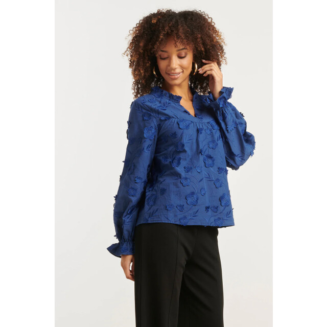 Smashed Lemon Dames3d bloemenprint top met v hals | 25624-675-3XL large