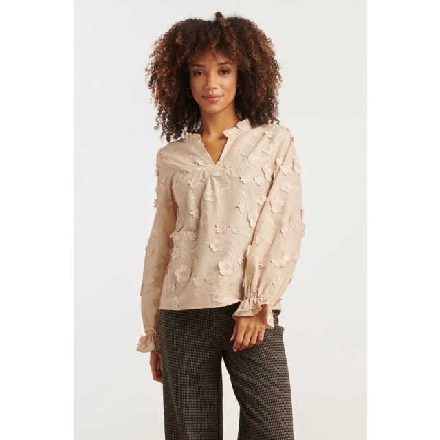 Smashed Lemon Dames3d bloemenprint top met v hals | 25624-720-XS large