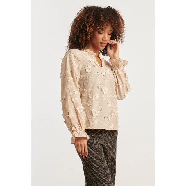 Smashed Lemon Dames3d bloemenprint top met v hals | 25624-720-XS large