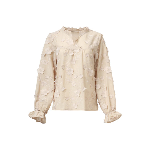 Smashed Lemon Dames3d bloemenprint top met v hals | 25624-720-XS large