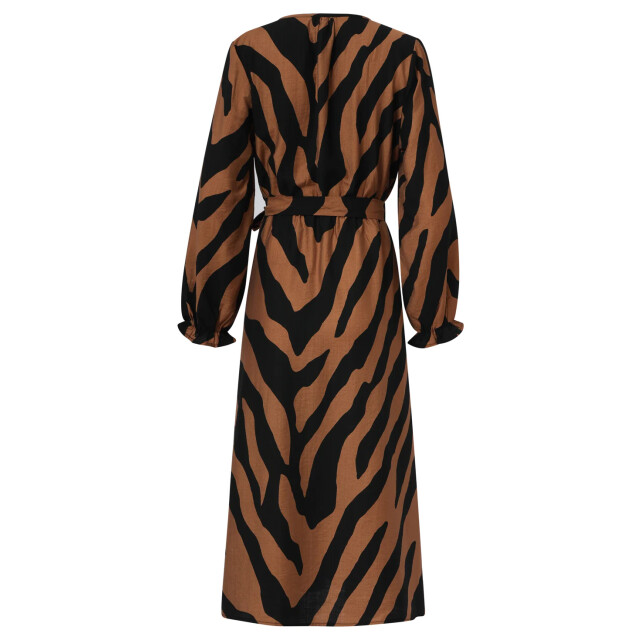 Smashed Lemon Midi dierenprint jurk met ceintuur in bruin en zwart | 25557-775-999 large