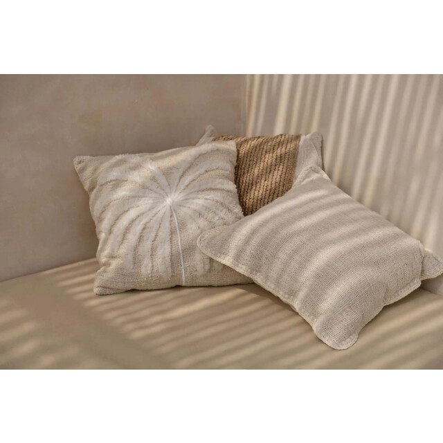 Bazar Bizar The isla palm cushion cover natural white BARI006NW-50x50 large
