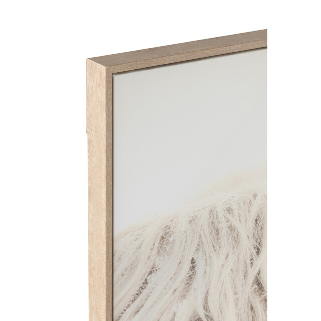 J-Line Wall deco yak face pinewood/polyresin white/beige 47741 large