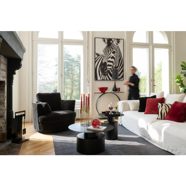 J-Line Wall deco zebra canvas/plastic black/white 47679 large