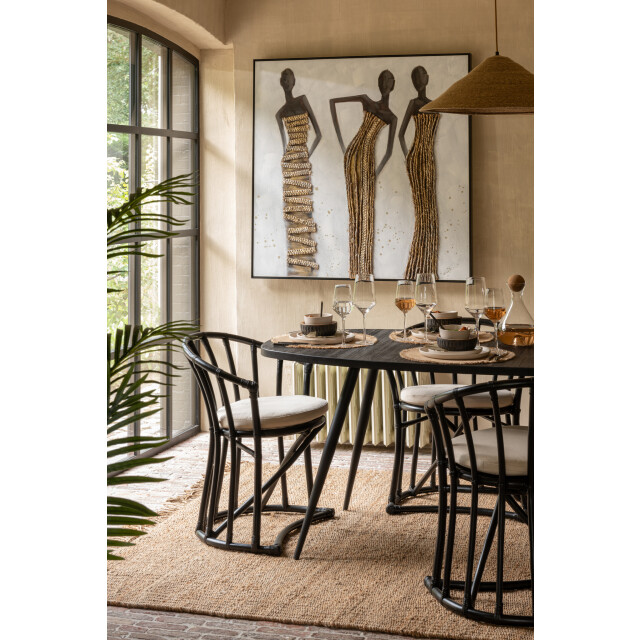 J-Line Wall decoration 3 african women canvas/paint/rope mix 42604 large