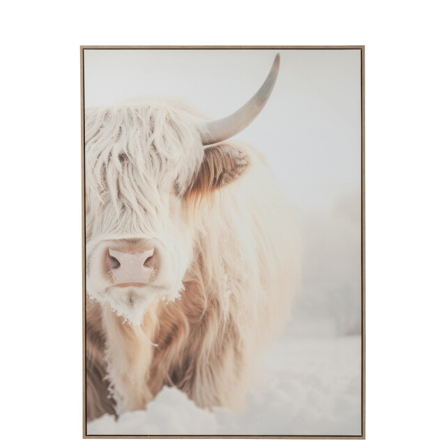 J-Line Wall deco yak face pinewood/polyresin white/beige 47741 large