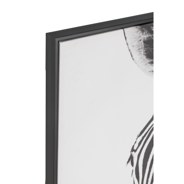 J-Line Wall deco zebra canvas/plastic black/white 47679 large