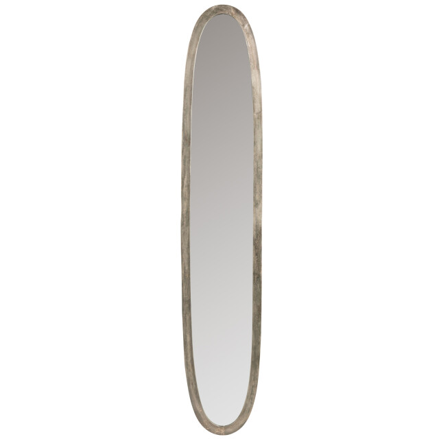 J-Line Mirror oval aluminium/glass antique grey large 86238 large