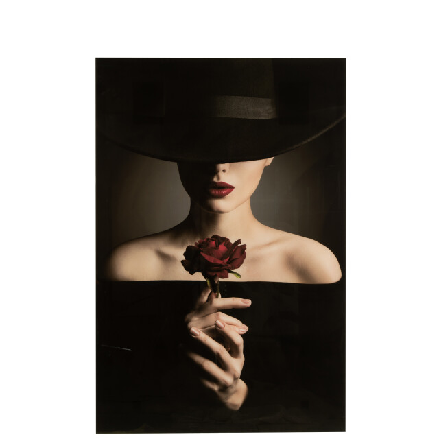 J-Line Wall decoration woman glass/paper mix 36214 large