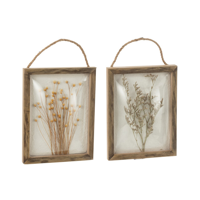 J-Line Wall decoration grass mdf mix assortment of 2 52438 large