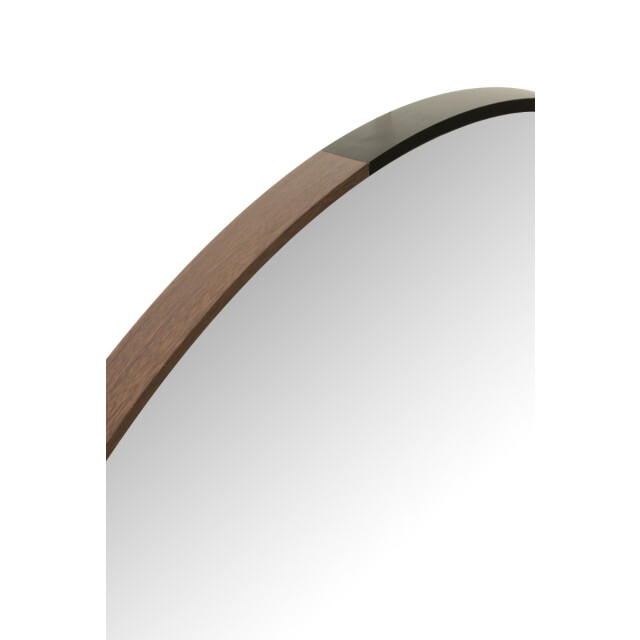 J-Line Mirror round metal/wood black large 30319 large