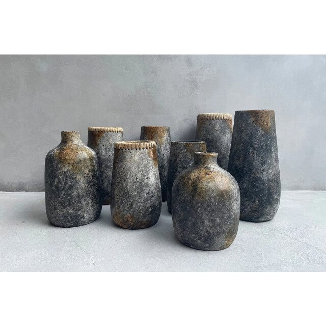 Bazar Bizar The spooky vase antique grey l JABR092AG-L large