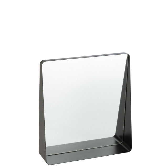 J-Line Wall mirror square metal/glass black 46267 large