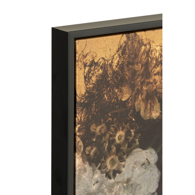 J-Line Frame woman flowers canvas/wood mix 30197 large