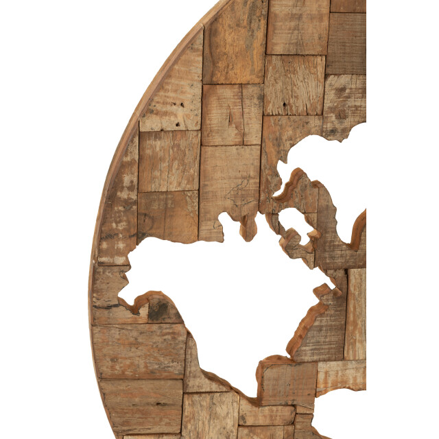 J-Line Wanddecoratie wereldkaart hout 30909 large