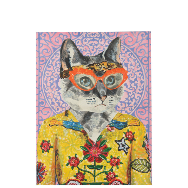 J-Line Wall deco cat popart canvas mix large 52408 large