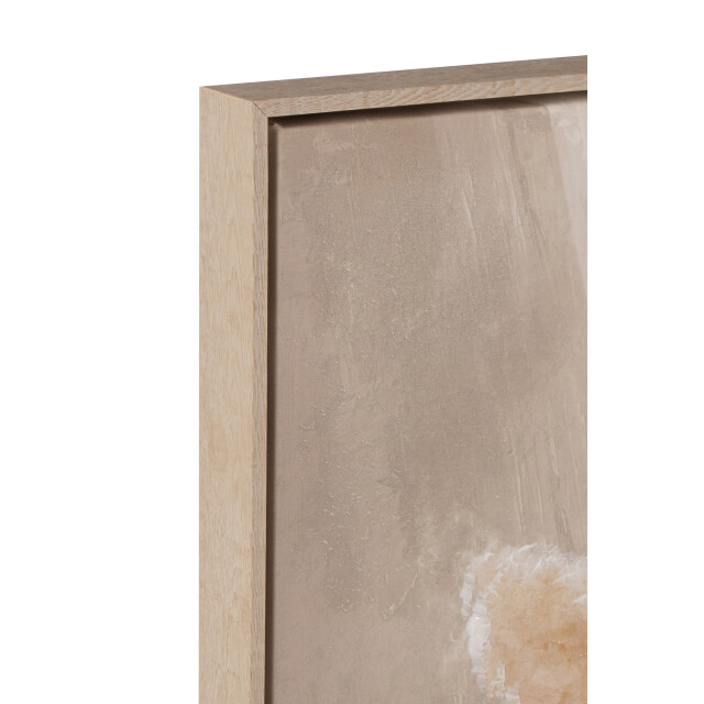 J-Line Painting vase pampas canvas/wood beige assortment of 2 23589 large