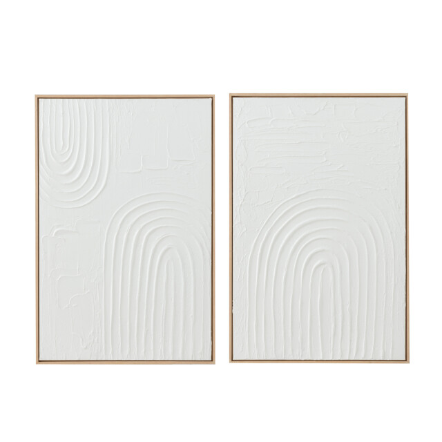 J-Line Painting elise canvas white assortment of 2 42718 large