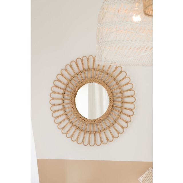 J-Line Mirror ellen round rattan natural small 20778 large