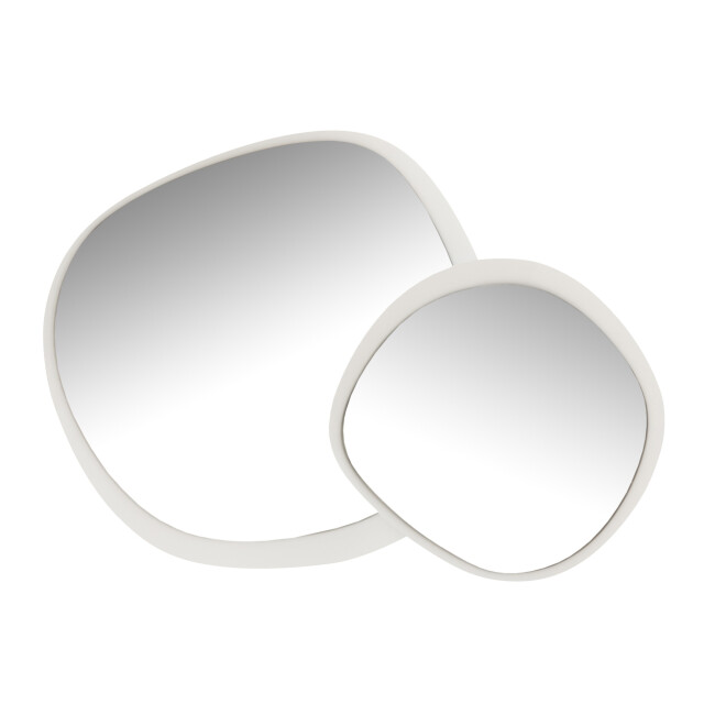 J-Line Wall mirror round metal/glass white large 46202 large