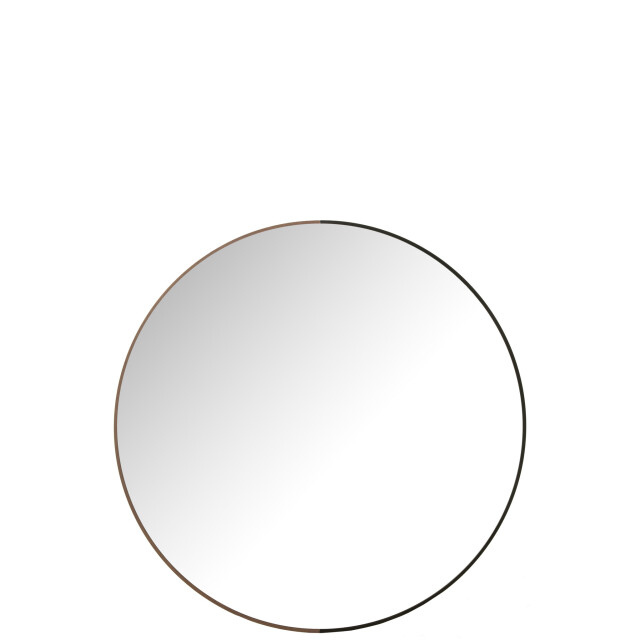 J-Line Mirror round metal/wood black large 30319 large