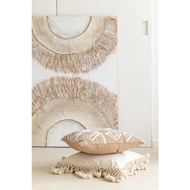 J-Line Wanddecoratie ibiza canvas verf creme wit (2-delig) 30551 large