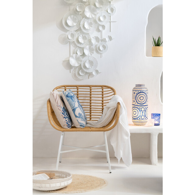 J-Line Wall deco flowers metal white 23781 large