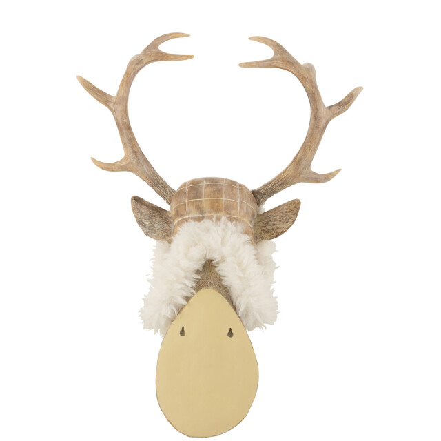 J-Line Reindeer head hanging poly light brown large 16444 large