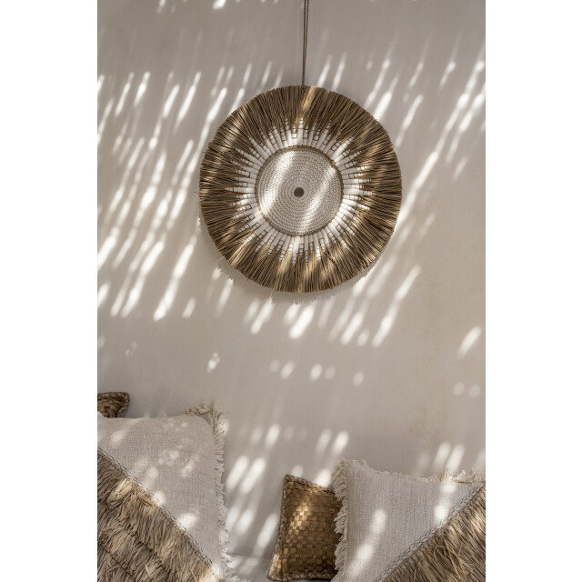 Bazar Bizar The raffia macramé wall deco white natural JABR053WN large