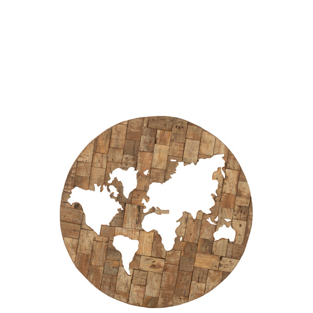 J-Line Wanddecoratie wereldkaart hout 30909 large