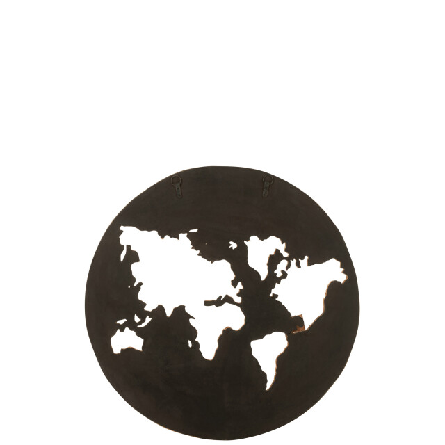 J-Line Wanddecoratie wereldkaart hout 30909 large