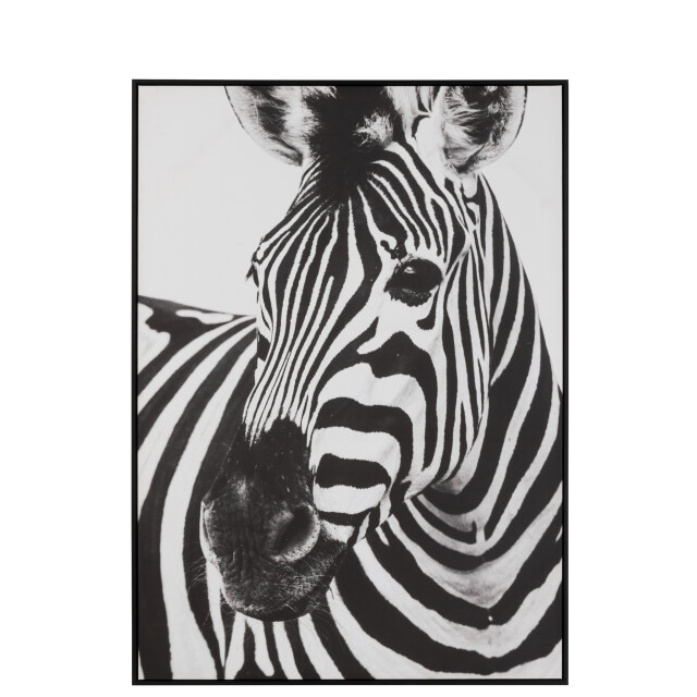 J-Line Wall deco zebra canvas/plastic black/white 47679 large