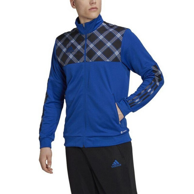 Adidas Heren tiro geruit trainingsjack met logo UTPP4615_blue large