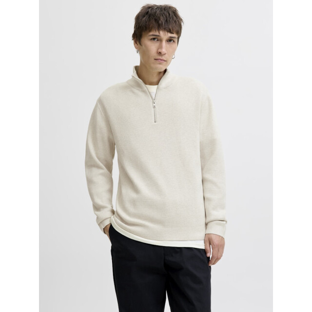 Jack & Jones jprblamilano stitch knit half zip s 12259664 cloud dancer 05711.198.0082 large