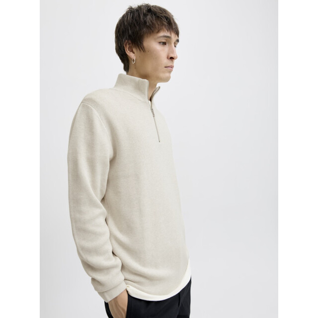 Jack & Jones jprblamilano stitch knit half zip s 12259664 cloud dancer 05711.198.0082 large
