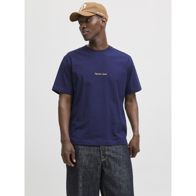 Jack & Jones jornorrebro emb tee ss crew neck no 12282892 ocean cavern 06011.240.0057 large
