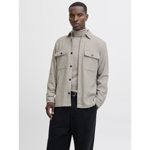 Jack & Jones jprrayle melange solid l/s overshir 12286840 ermine 05633.840.0122 large