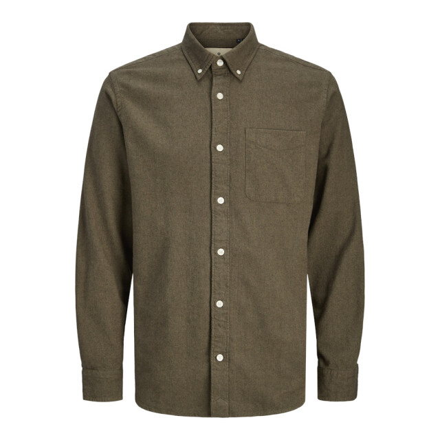 Jack & Jones jprblubrook twill solid l/s shirt l 12282353 stone gray 05631.940.0065 large