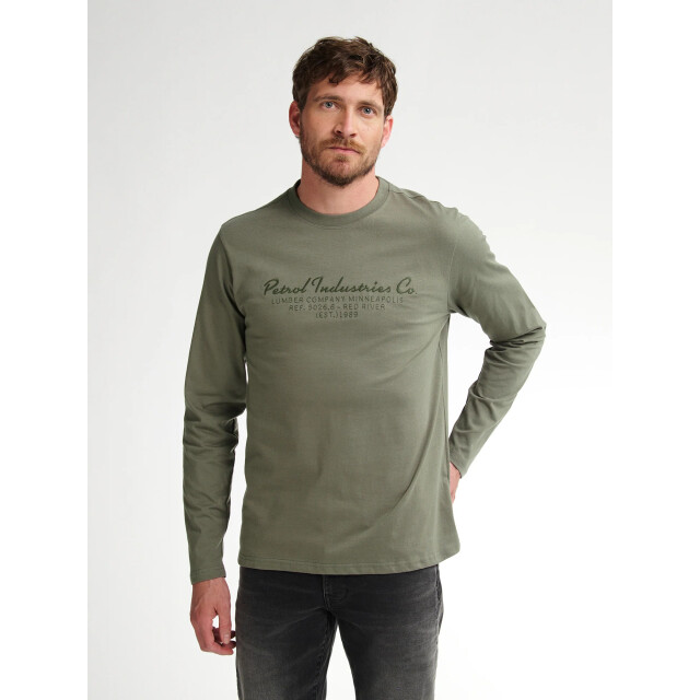 Petrol Industries Heren longsleeve- m-3050-tlr604 6174 mossy stone Petrol Trui M 3050 TLR604 6174MossyStone large