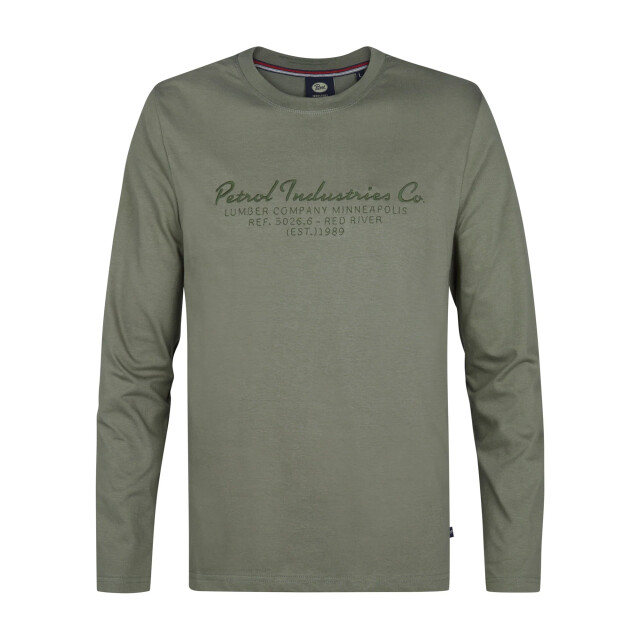 Petrol Industries Heren longsleeve- m-3050-tlr604 6174 mossy stone Petrol Trui M 3050 TLR604 6174MossyStone large