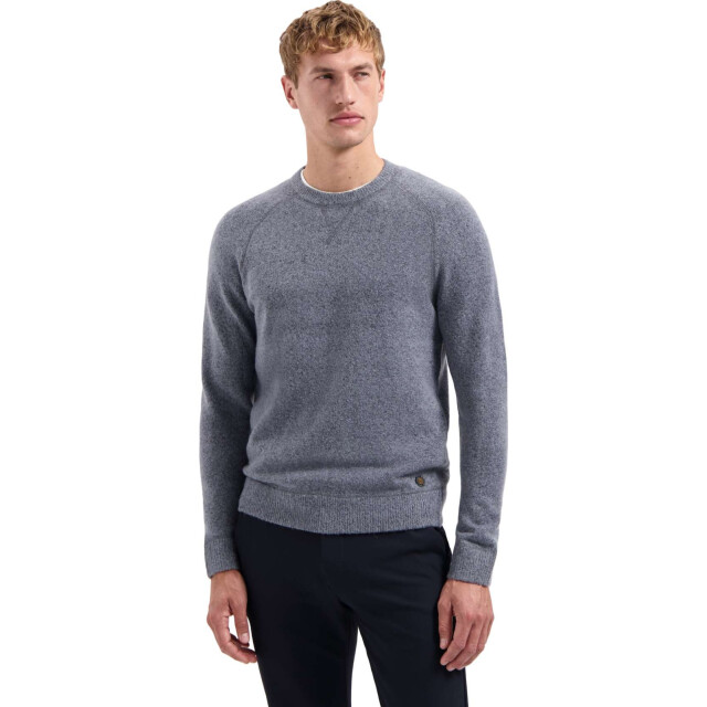 No Excess Pullover crewneck soft wool blend washed blue 29210822-137 large