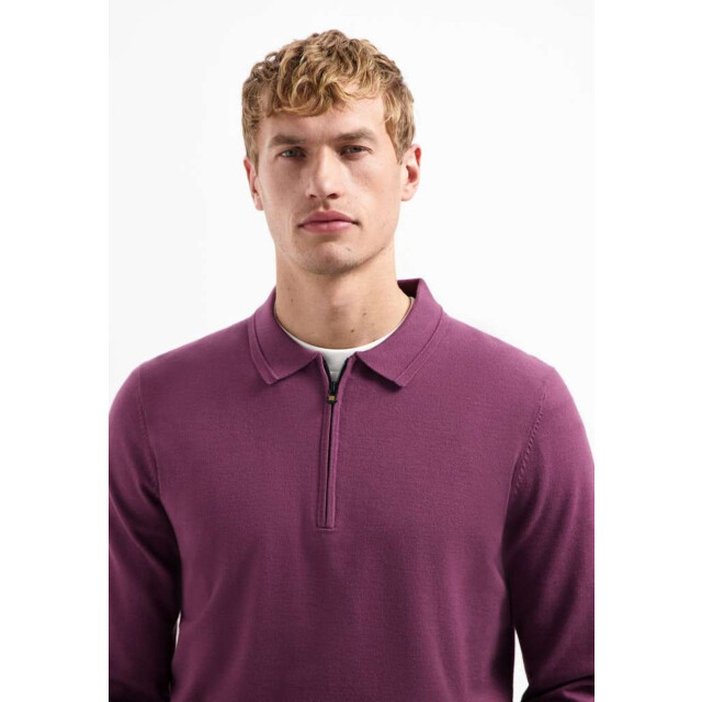 No Excess Pullover polo zip dark wine 29210884SN-164 large