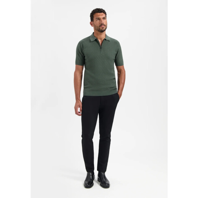 No Excess Pullover short sleeve polo zip soli dark green 29240815-052 large
