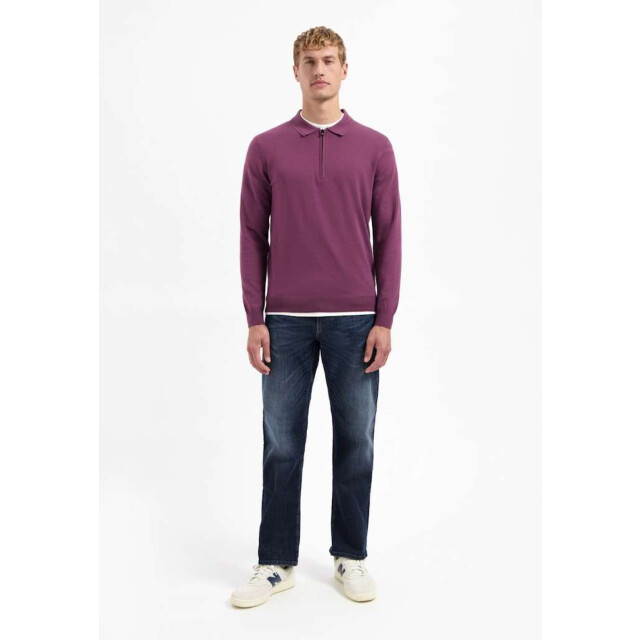 No Excess Pullover polo zip dark wine 29210884SN-164 large