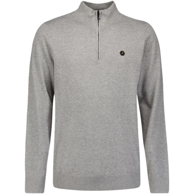 No Excess Pullover half zip 2 coloured melang grey melange N2185-102 large