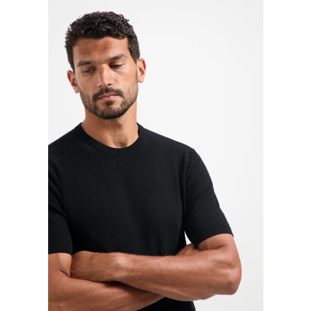 No Excess Pullover short sleeve crewneck soli black 29240816-020 large