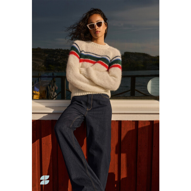 By-Bar Amsterdam Liam stripe pullover off white 25515004-010 large