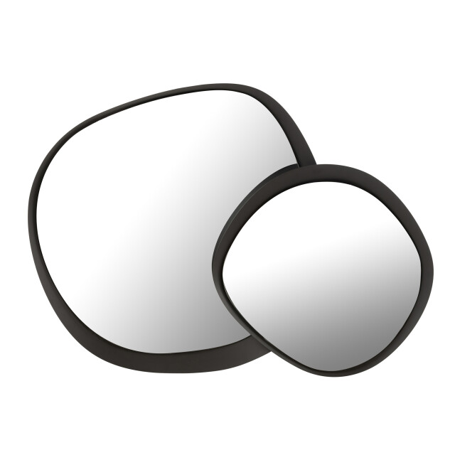 J-Line Wall mirror round metal/glass black large 46186 large