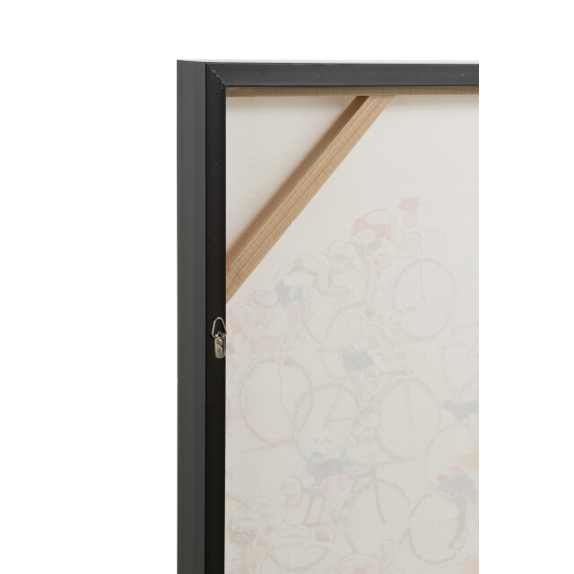 J-Line Painting cyclists canvas/paint mix 42606 large