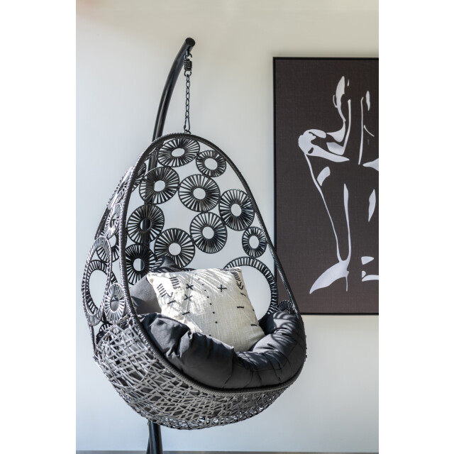 J-Line Frame woman canvas/wood white/black 23607 large